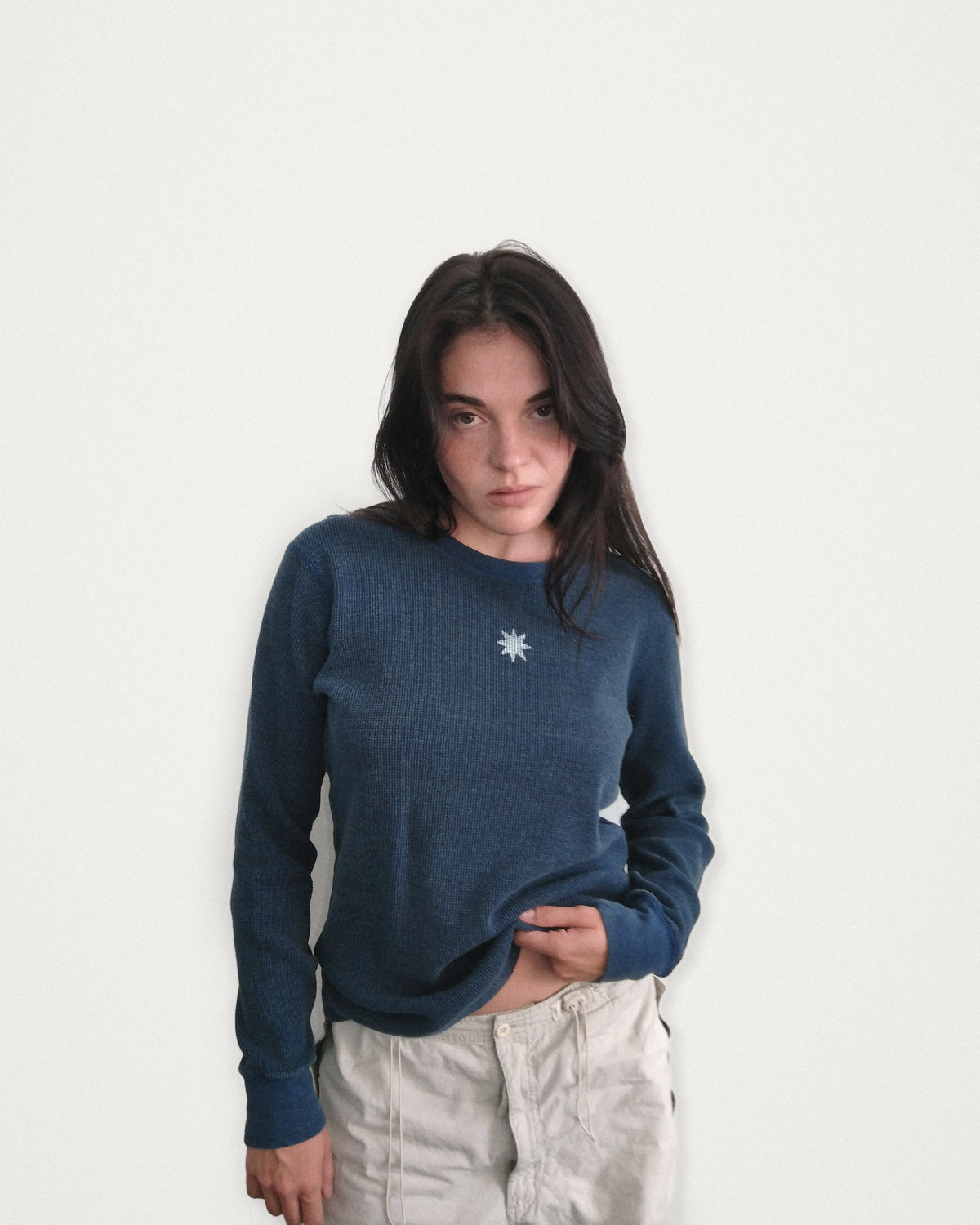 1/1 - Deep Blue + Star Icon (Waffle Long Sleeve)