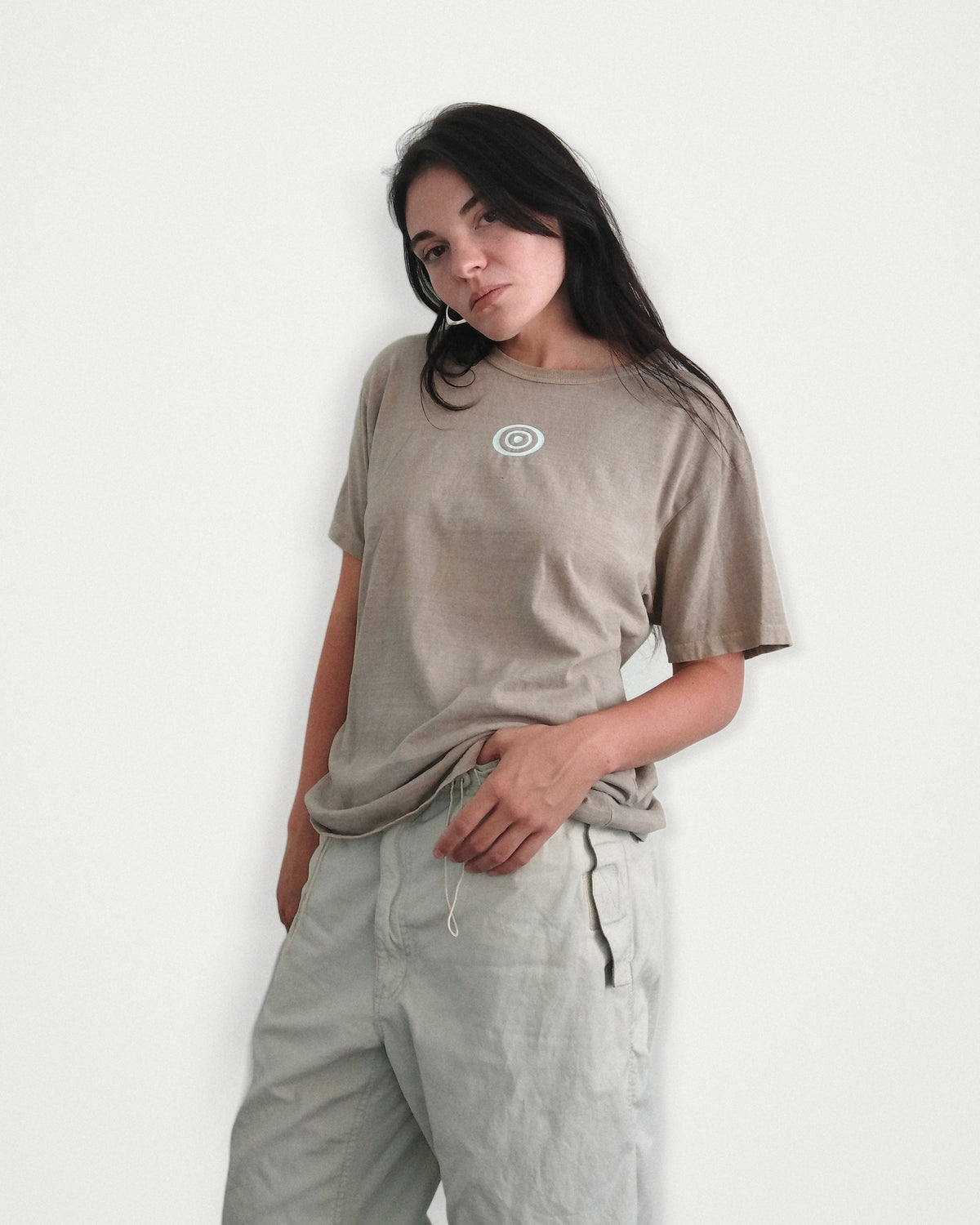 1/1 - Tea Stained + White Logo (Baggy Tee)