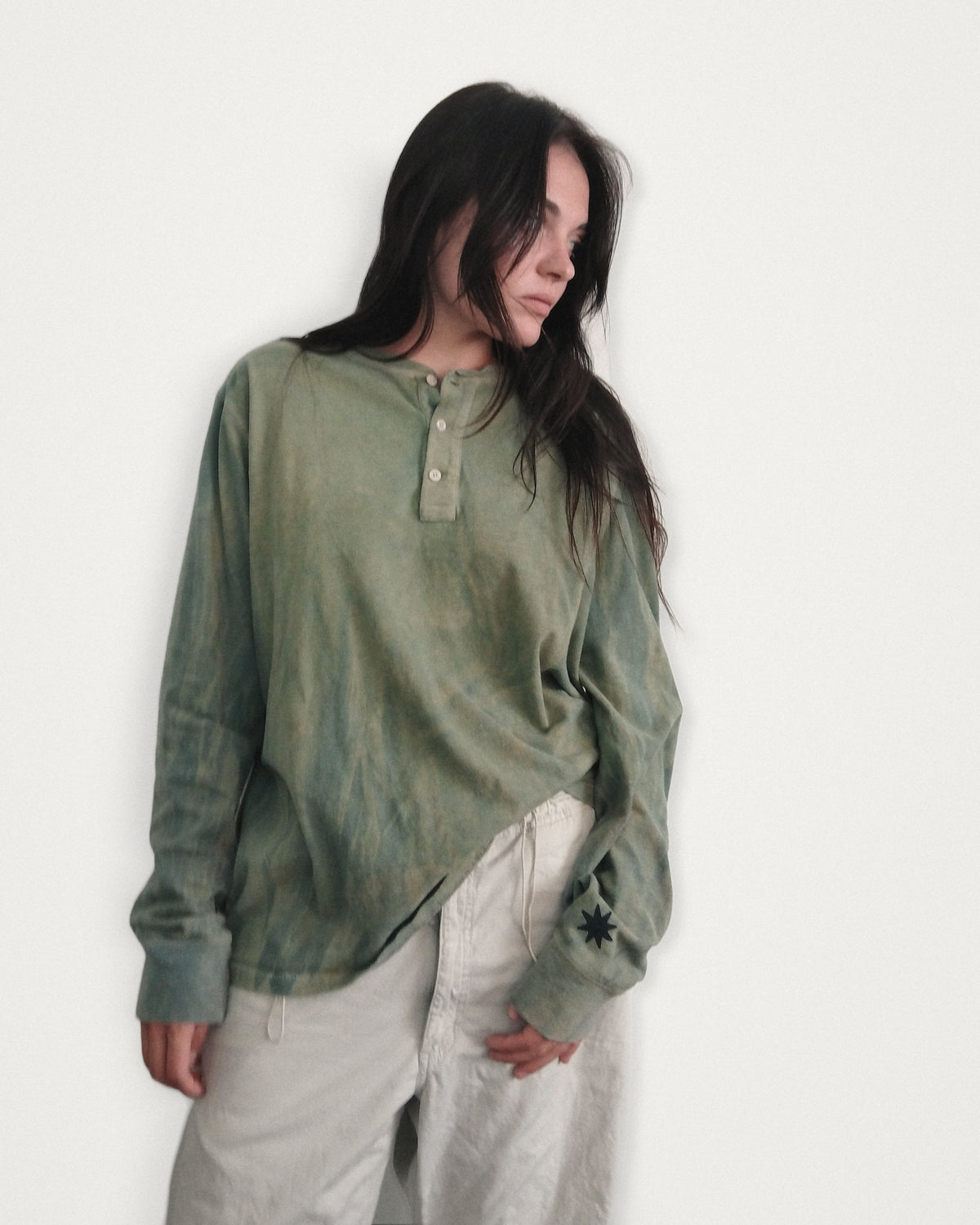1/1 - Rusted Seafoam + Star Icon (Henley Long Sleeve)